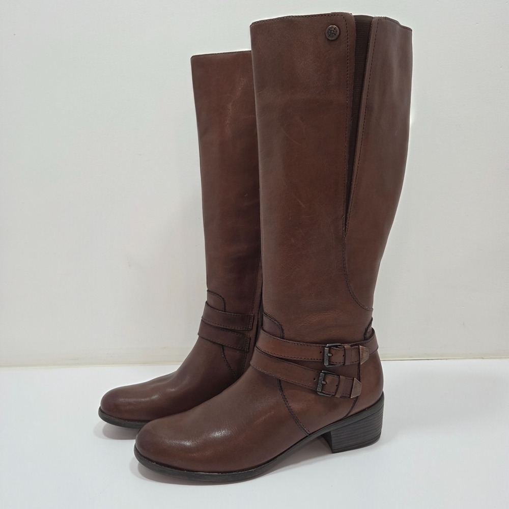 Bussola Antwerpen Brown‎ Leather Zip Buckle Knee High Tall Riding Boots 41
